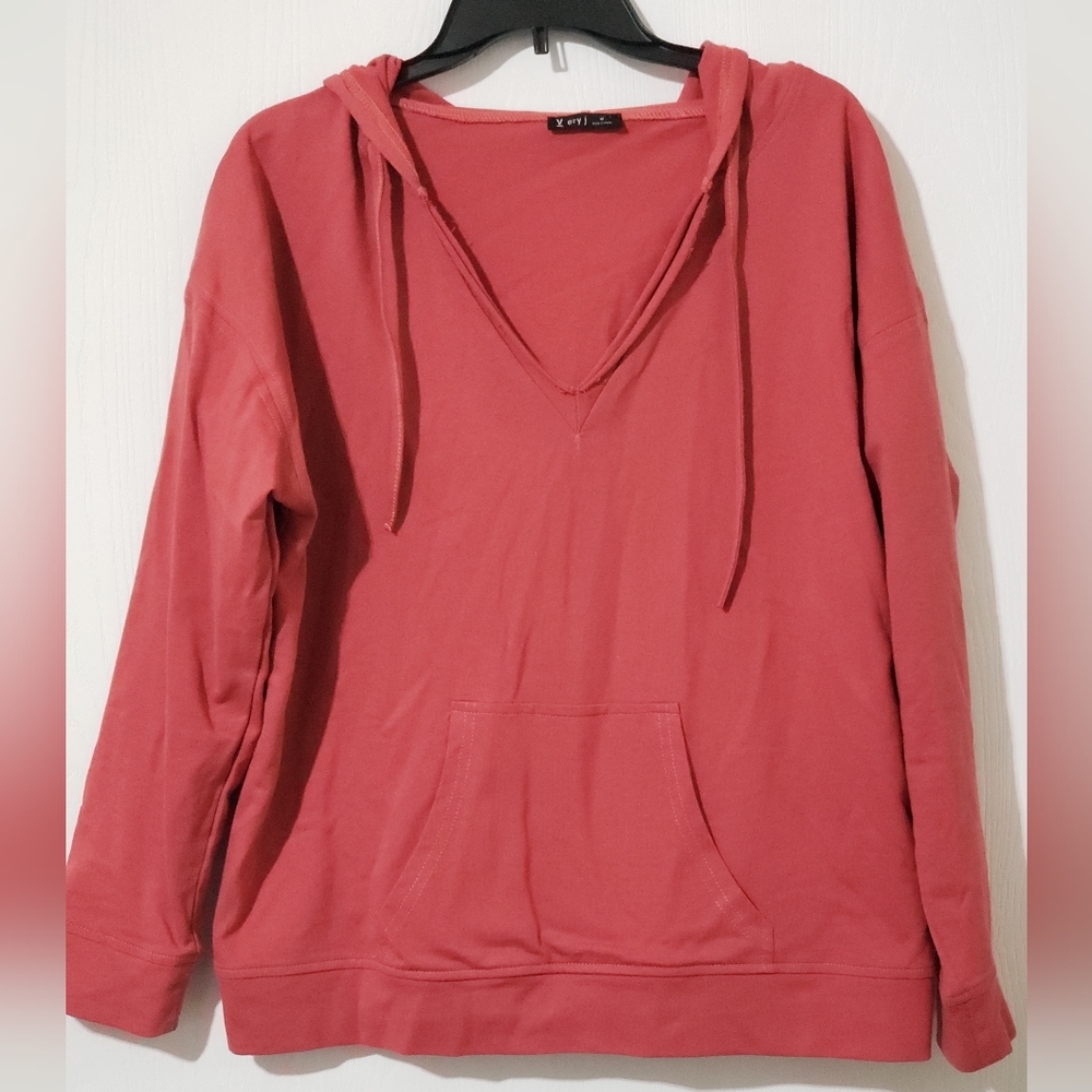 Dusty Pink V-Neck Hoodie NWOT